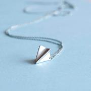 Silver Paper Airplane Necklace, Origami Aeroplane Charm, Harry Styles Inspired