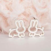 Silver Rabbit Earrings, Bunny Jewelry, Whimsical