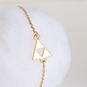 Gold Triforce Zelda Bracelet, Geometric Triangle Minimalist