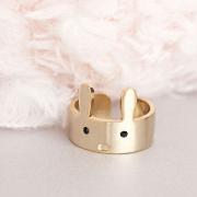 Gold Rabbit Ring, Whimsical Easter Bunny Jewelry
