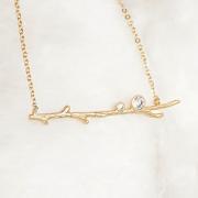 Gold Twig Branch Necklace, Woodland Nature Inspired, Bridesmaid Gift