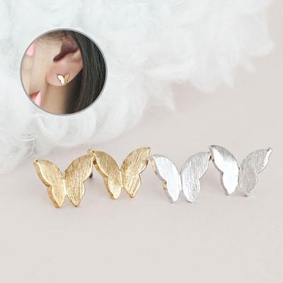 Tiny Dainty Butterfly Stud Earrings, Wings Ear Posts, Gold / Silver