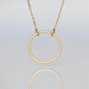 Gold Hoop Necklace, Minimalist Halo Circle Necklace, Geometric, Zen, Eternity Circle